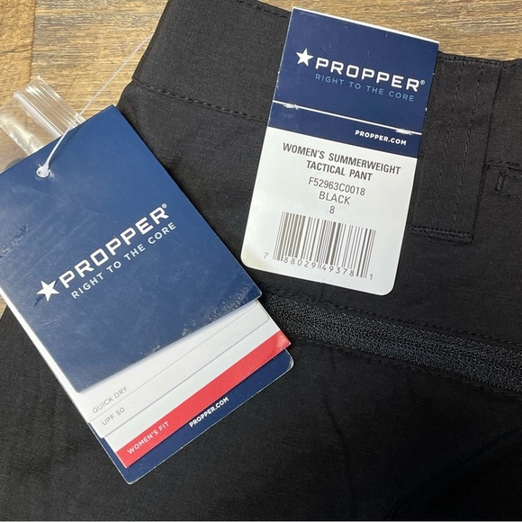 NWT Propper Unhemmed Summerweight Tactical Pants Women's 8 Trousers Black UPF - Picture 9 of 16